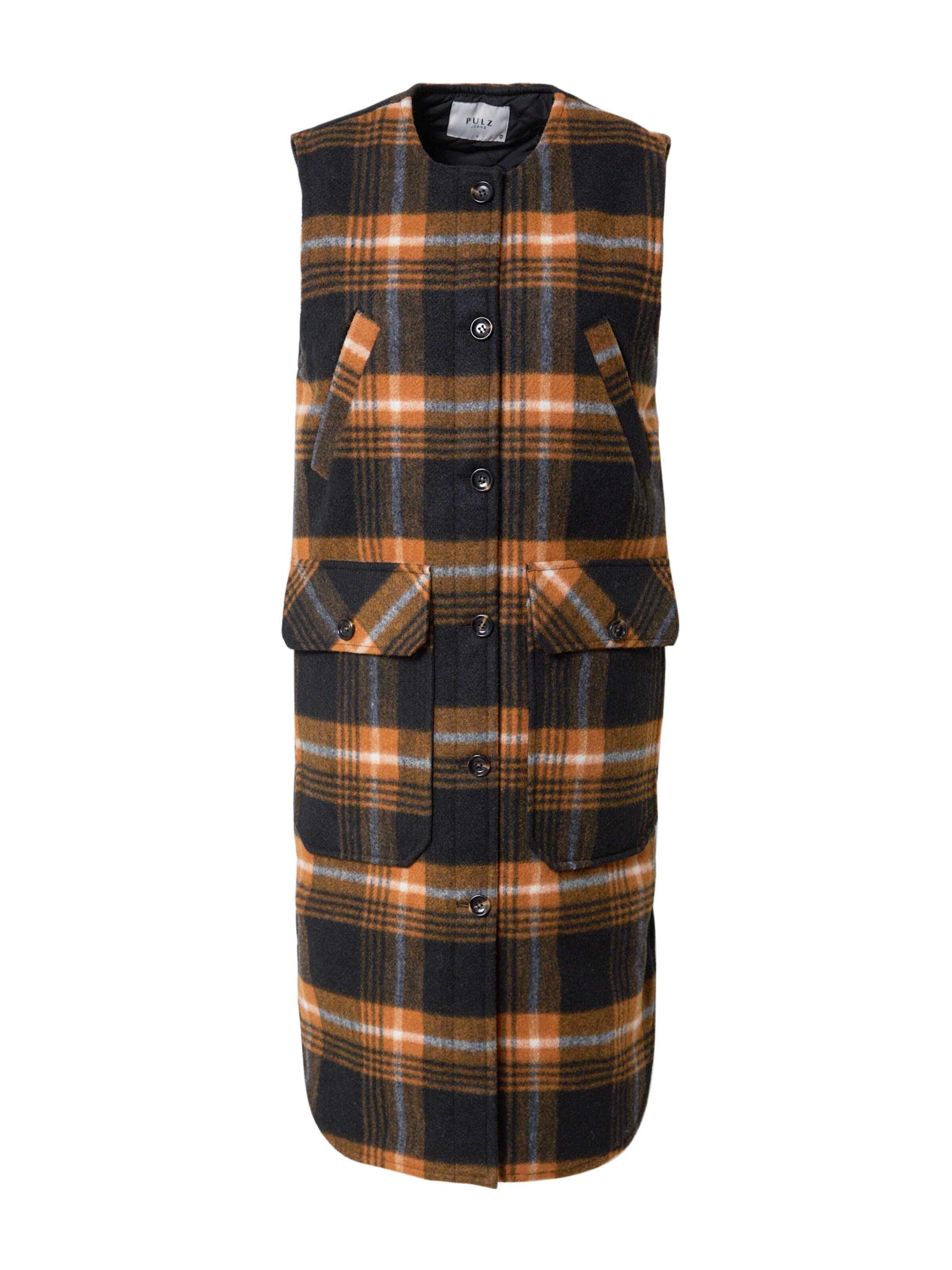 PULZ Jeans Mellény 'MOLLY' - fekete: elől