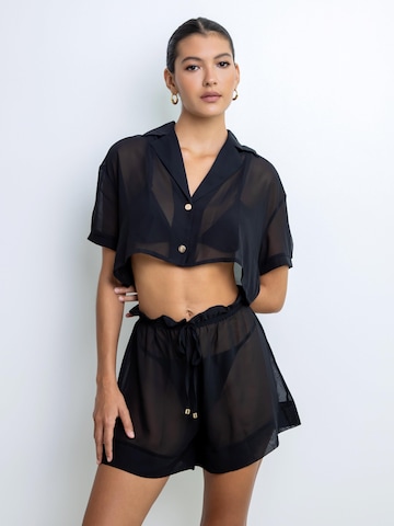 La Michaux Loosefit Bügelfaltenhose 'SOFIA' in Schwarz: Vorderseite