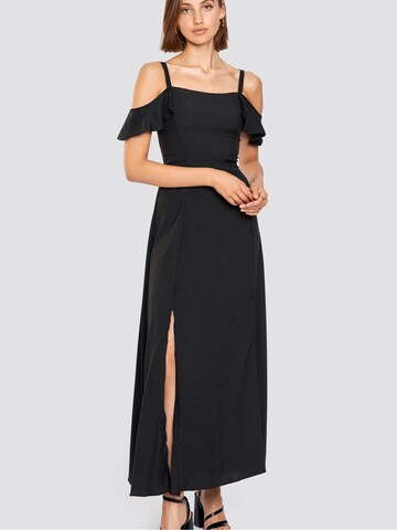 FRESHLIONS Midikleid 'Sandra' in Schwarz