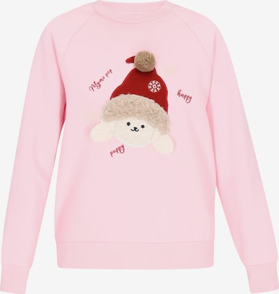 MYMO Sweater majica 'Pop' u bež / svijetlobež / roza / crvena, Pregled proizvoda