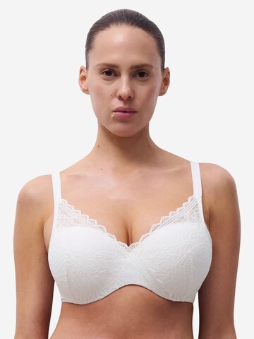 Chantelle T-shirt BH 'Easy Feel Floral Touch' in Wit