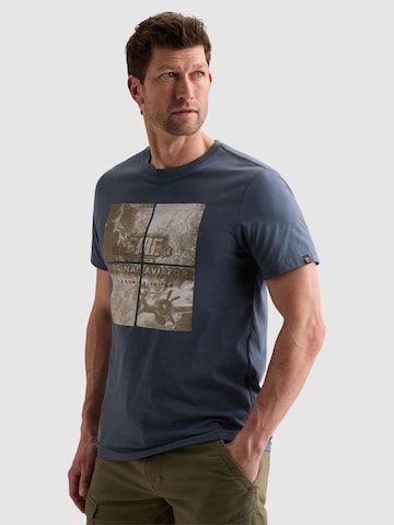 PME Legend T-shirt 'T-shirt with large artwork on the chest' i blå: framsida