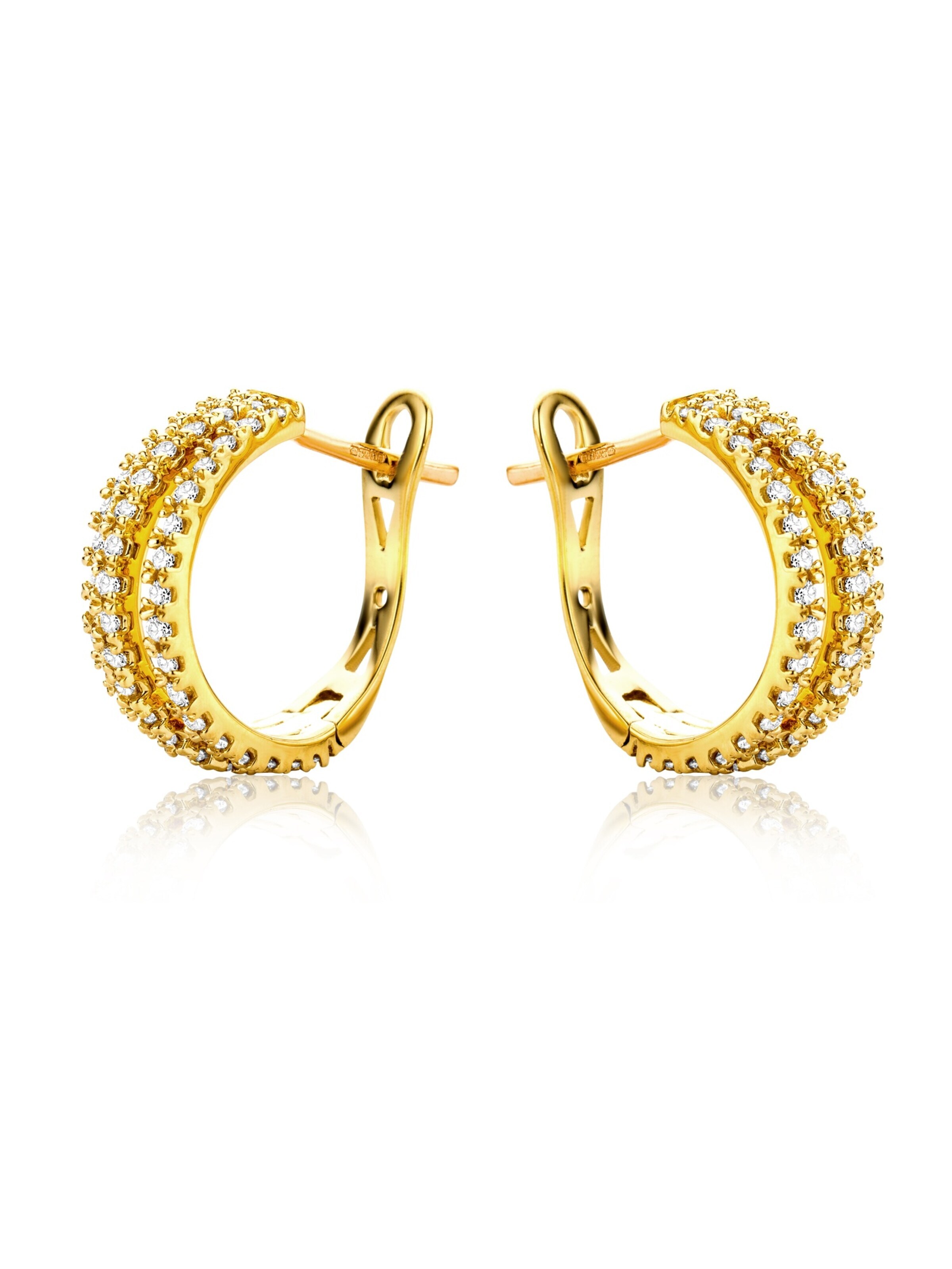 DIAMANT LETERNEL Oorbellen 'Ohrringe aus 750 Gelbgold mit Diamant' in Goud