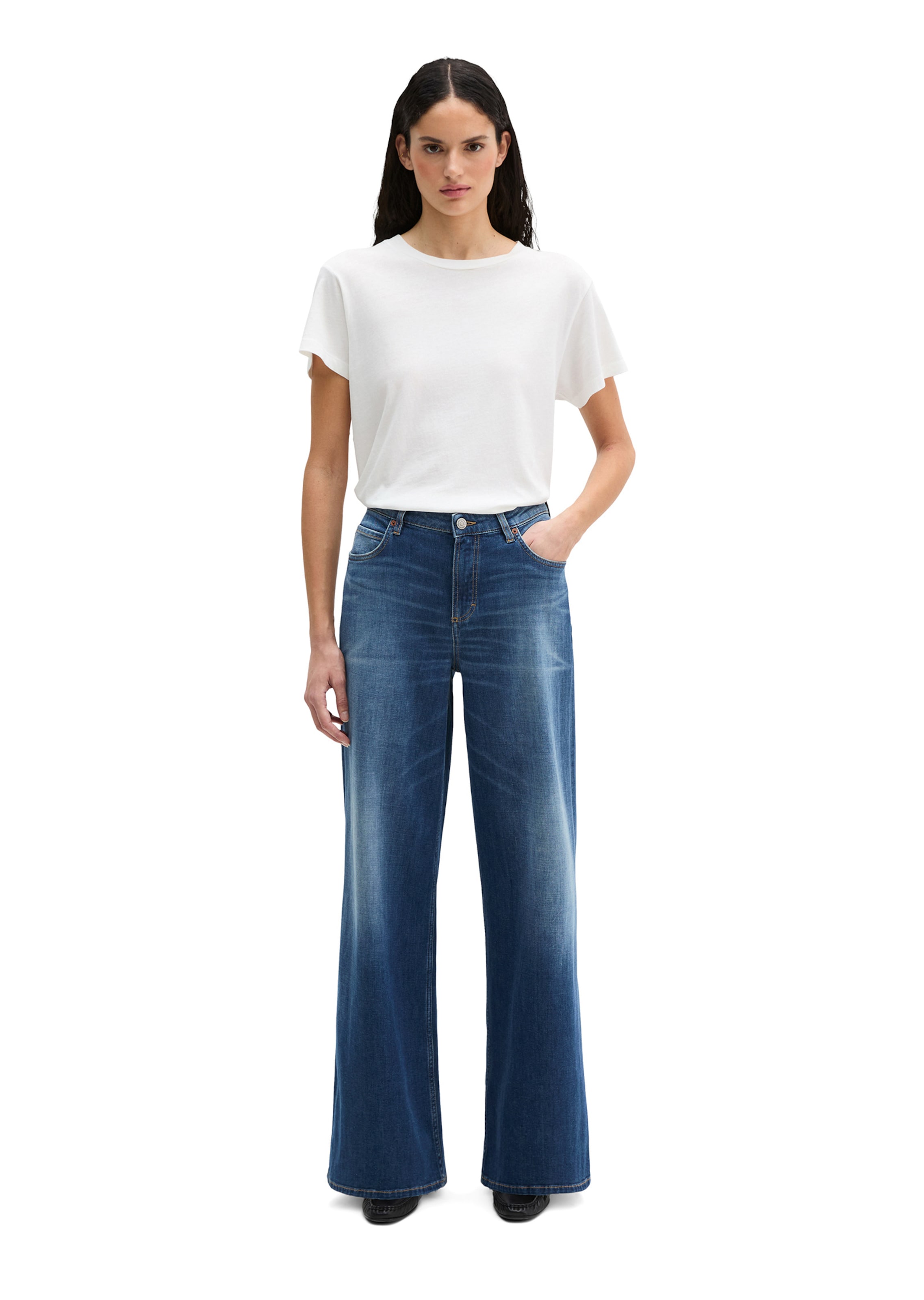Marc O'Polo Wide Leg Jeans 'Lania' in Blau