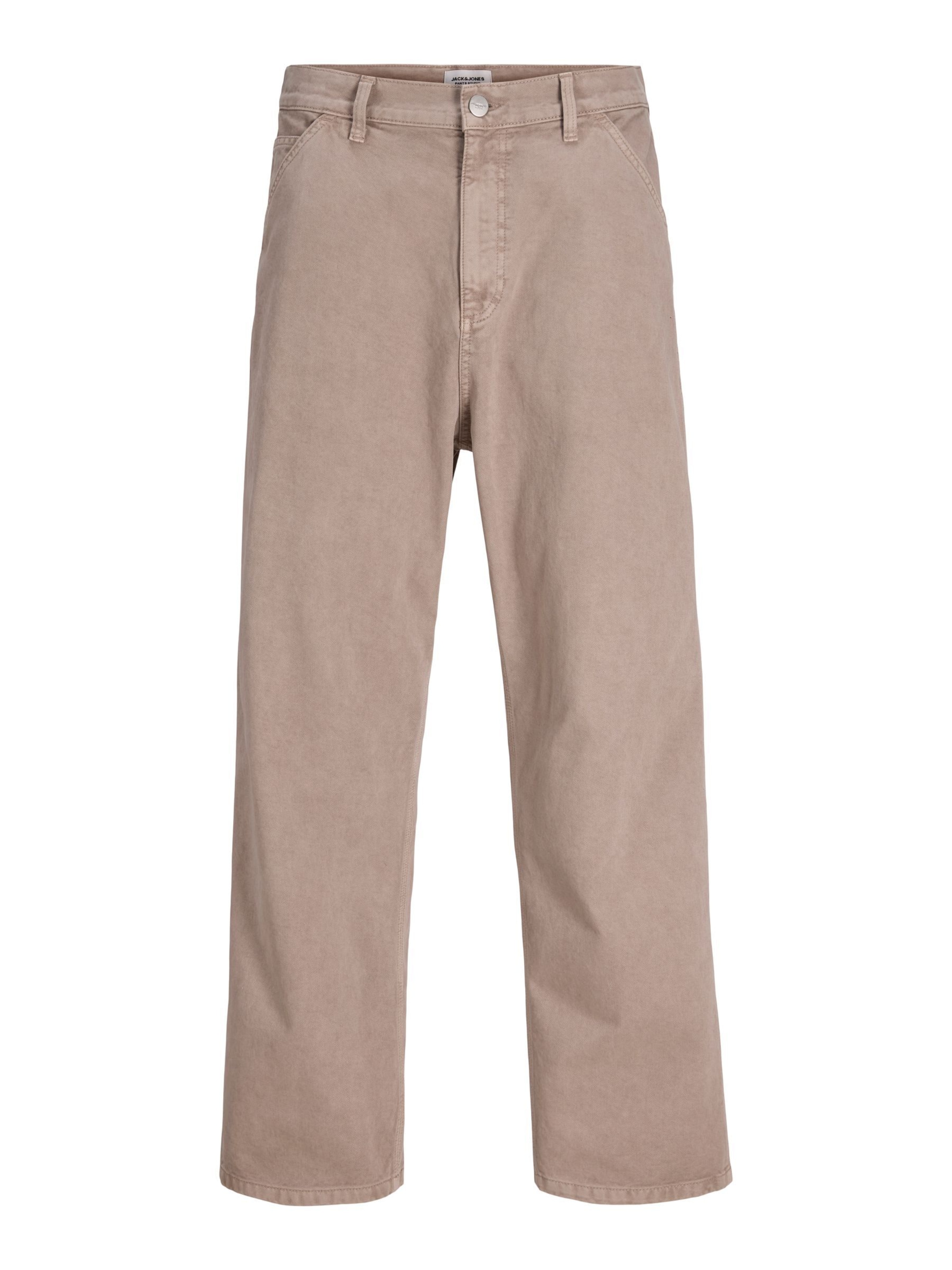 JACK & JONES Wide leg Trousers in Beige: front
