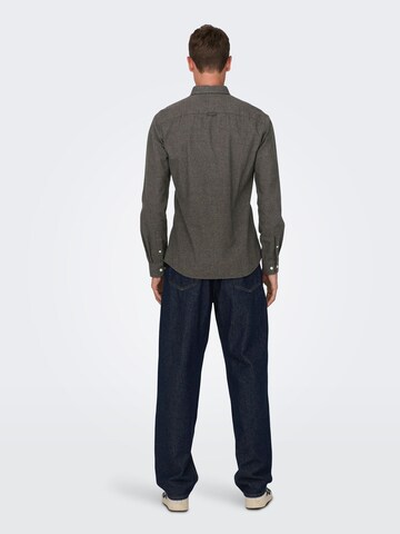 Only & Sons Regular Fit Hemd in Braun