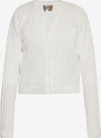 ebeeza Knit Cardigan in White: front