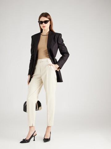 TAIFUN Slim fit Trousers with creases in Beige