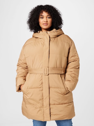 Vero Moda Curve Winter Jacket in Beige: front