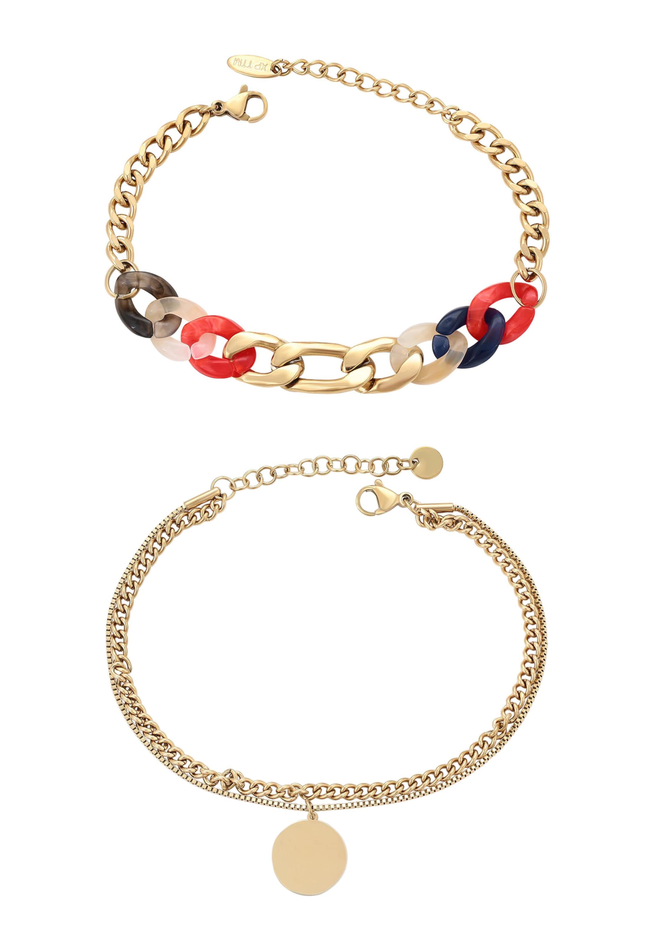 faina Pulseira em azul escuro / ouro / vermelho / transparente, Vista do artigo