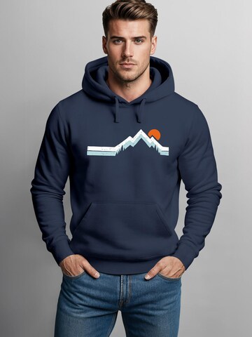 Neverless Sweatshirt 'Mountain Sun' in Blue