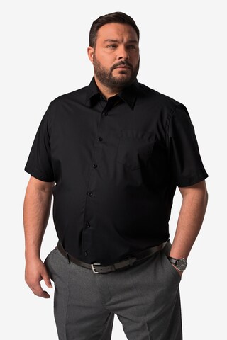 Boston Park Regular fit Button Up Shirt in Black: front