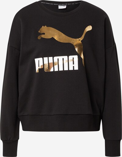 Bluză de molton PUMA pe auriu / negru / alb, Vizualizare produs