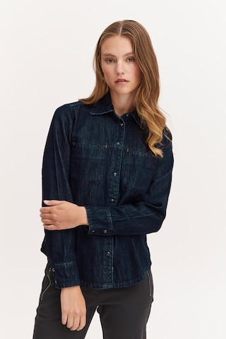 PULZ Jeans Blouse 'LOVA' in Blauw: voorkant