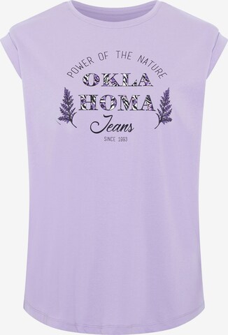 Oklahoma Jeans T-Shirt ' mit Statement-Print aus Jersey ' in Lila: predná strana