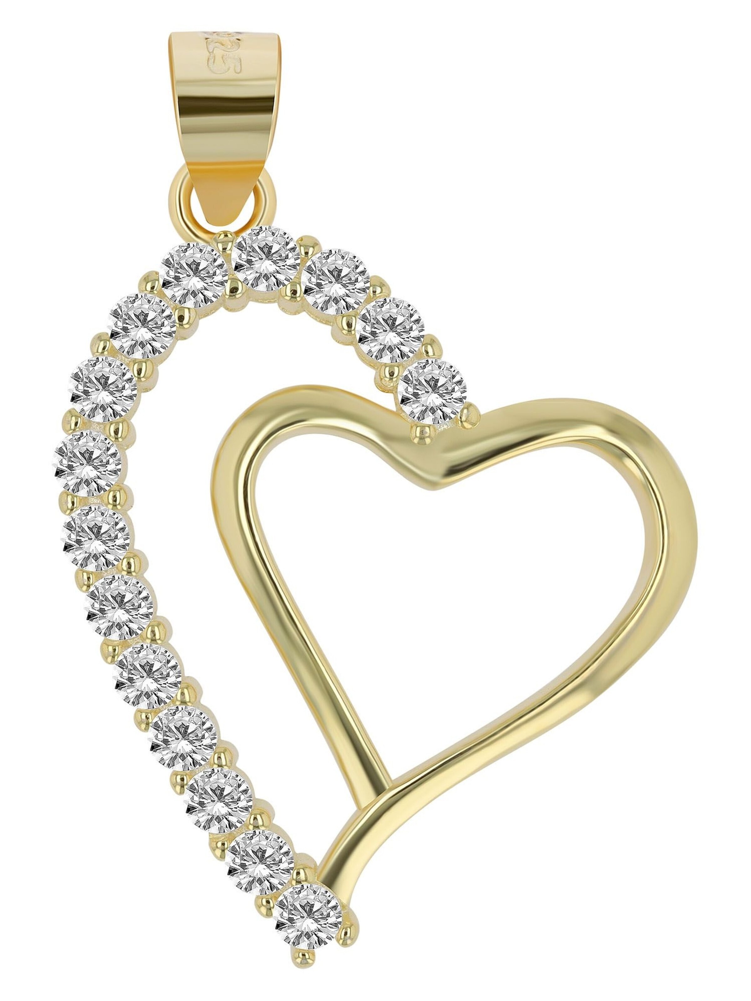 Akzent Pendant '"Poppy" aus 925 Sterlingsilber, rhodiniert, langlebig' in Gold