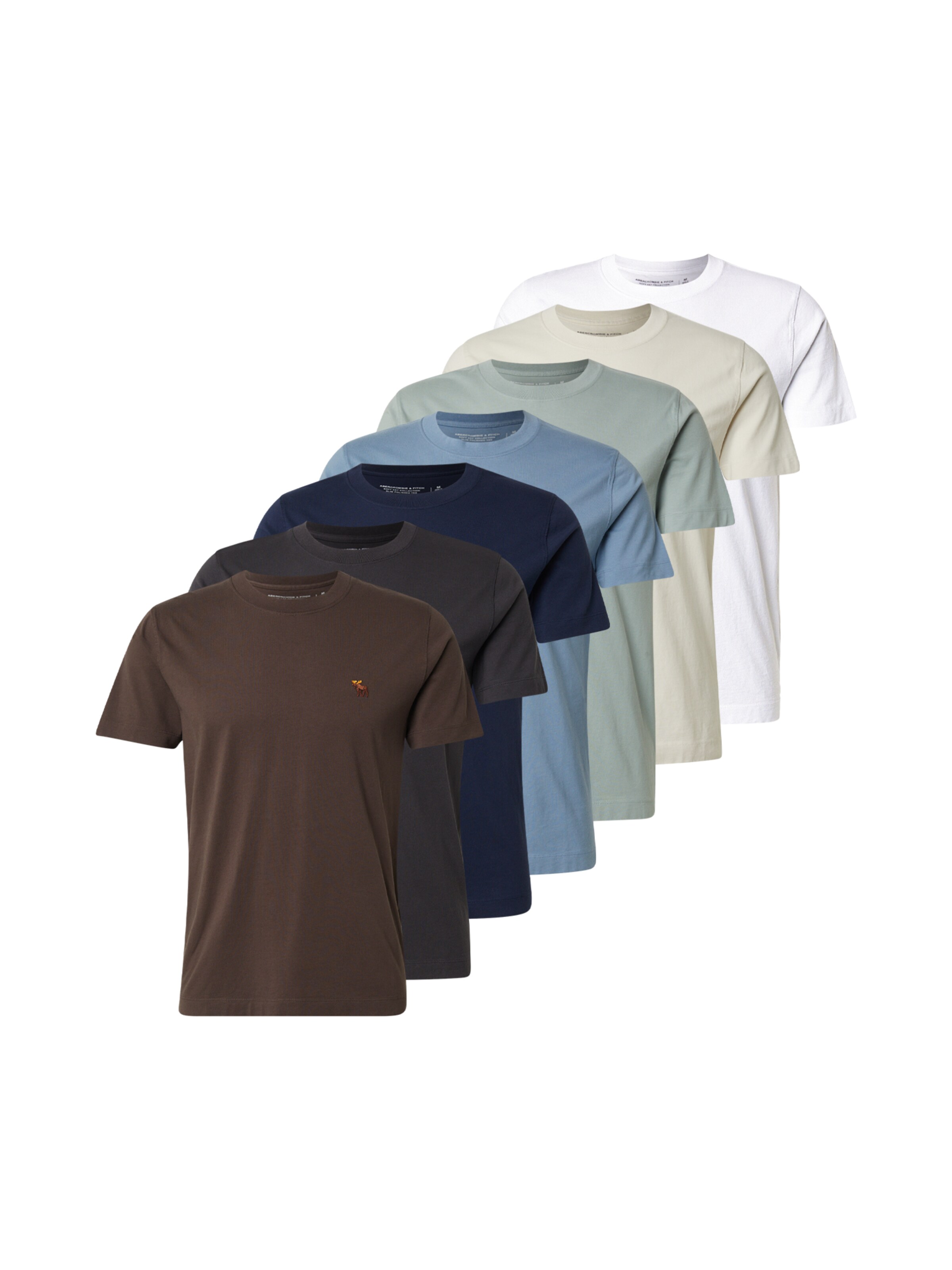 Abercrombie & Fitch Tričko - námořnická modř / nebeská modř / hnědá / antracitová / světle šedá / mátová / bílá, Produkt