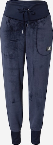 ADIDAS SPORTSWEAR Tapered Sportsbukser 'Holidayz Cozy Velour' i blå: forside