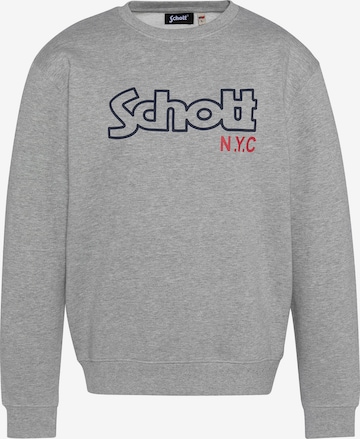 Schott NYC Sweatshirt in Grau: Vorderseite