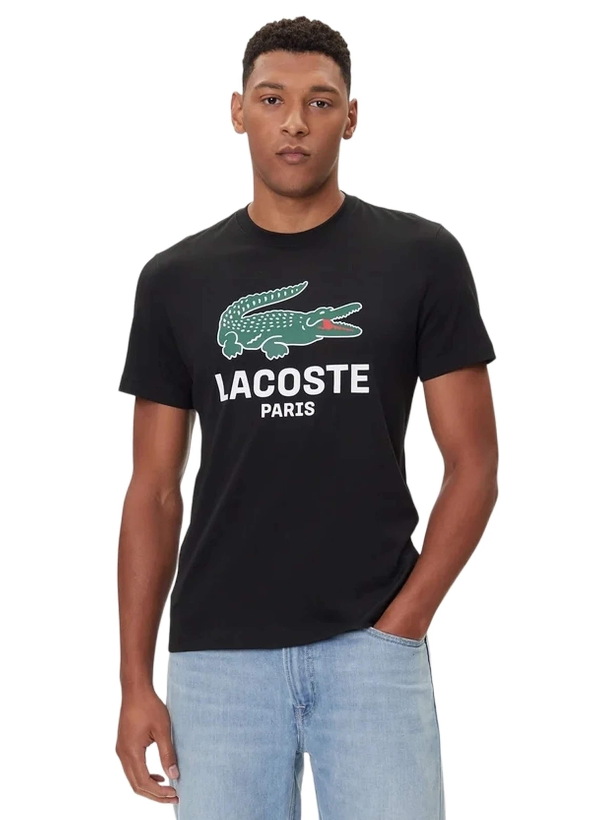 LACOSTE - Camiseta en negro: frente