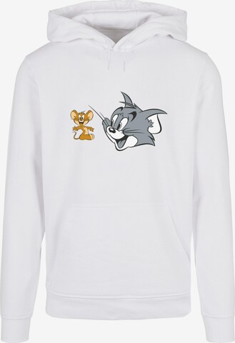 ABSOLUTE CULT Sweatshirt 'Tom and Jerry - Simple Heads' in Weiß: predná strana