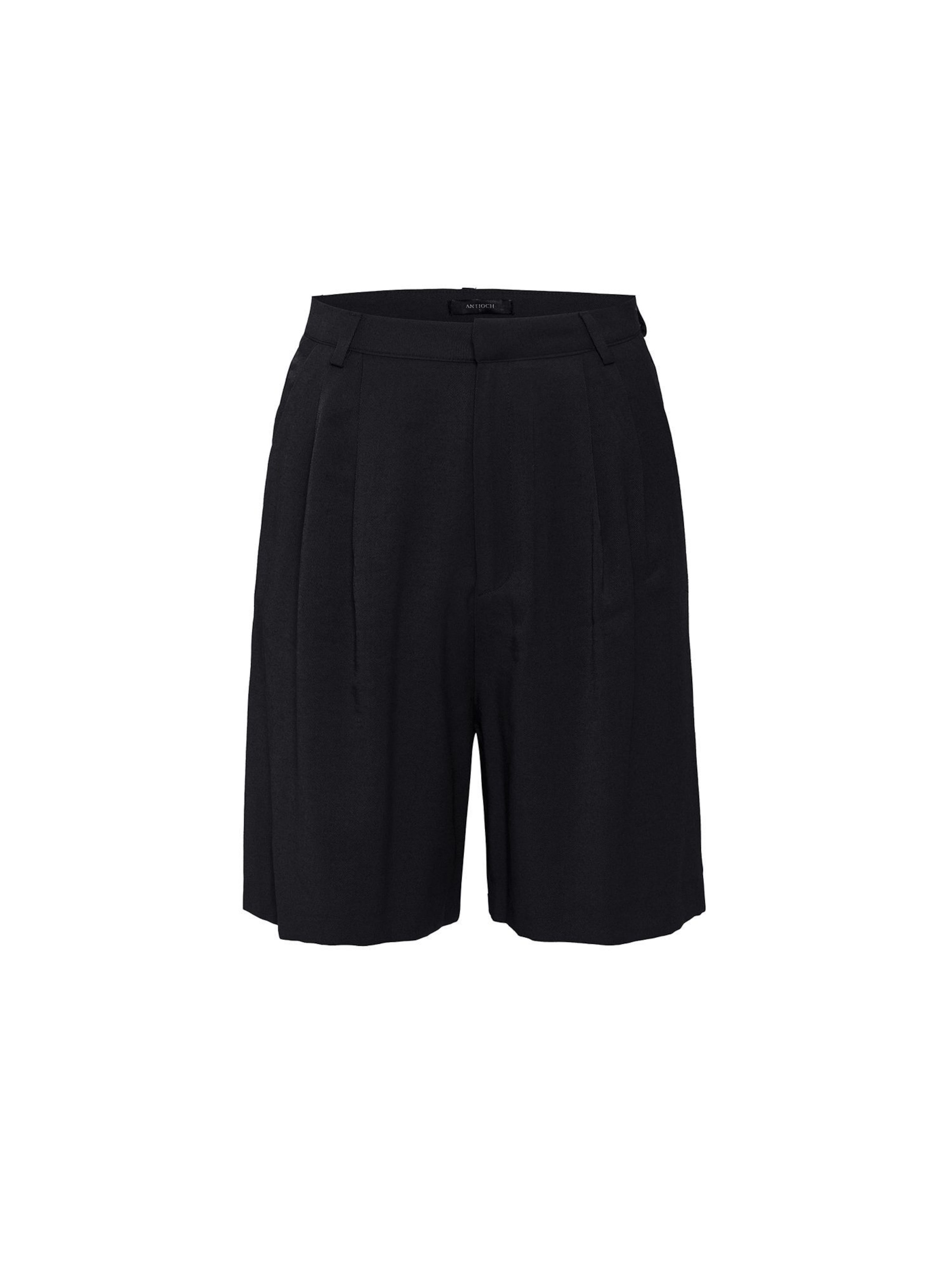 Antioch regular Bukser med lægfolder i sort: forside