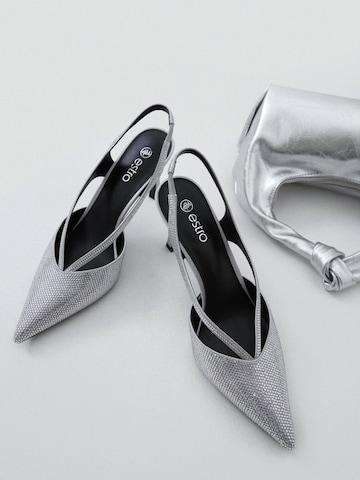 Estro - Zapatos destalonado '2370-2' en plata