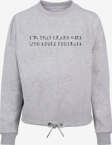 Merchcode Sweatshirt 'Crazy Football Girl' in Grey: front