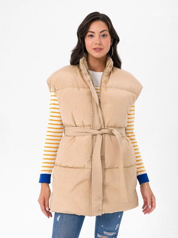 Daniel Hills Weste in Beige: Vorderseite