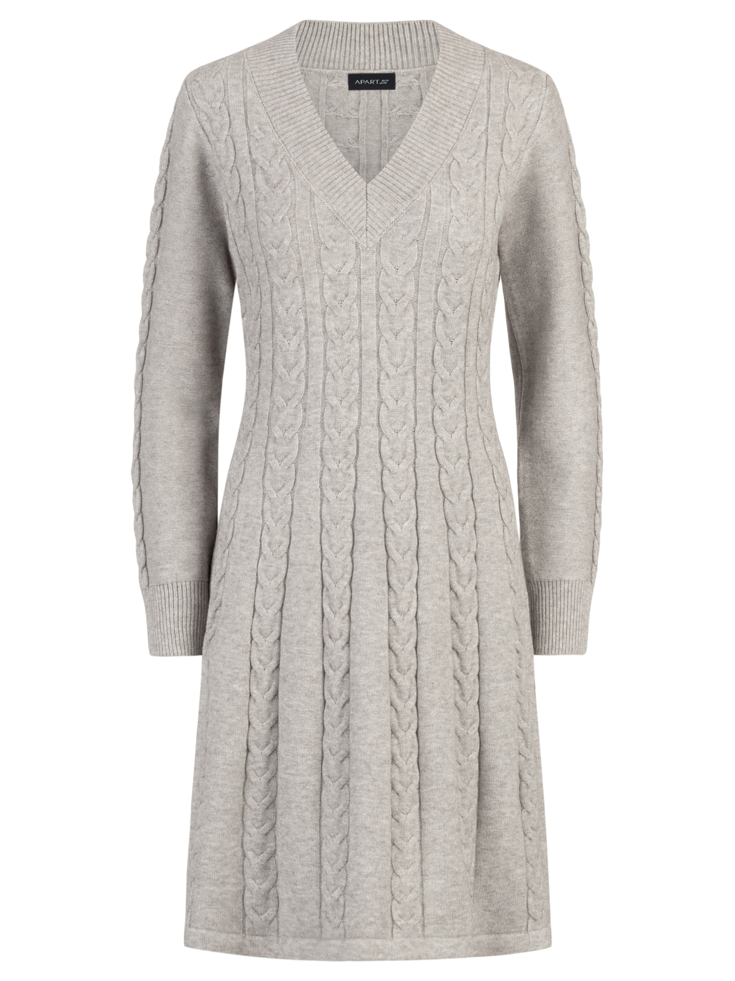 APART Knitted dress in Grey: front
