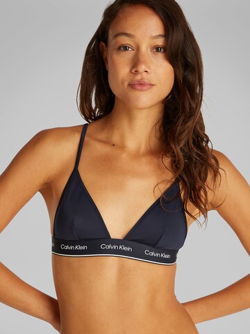 Calvin Klein Swimwear Triangle Bikini top 'Meta Legacy' in Blue: front