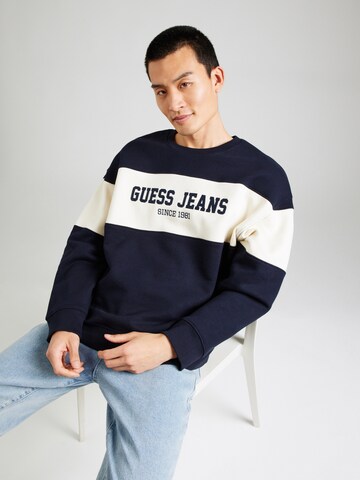 Sweat-shirt 'HORIZONT' GUESS JEANS en bleu : devant
