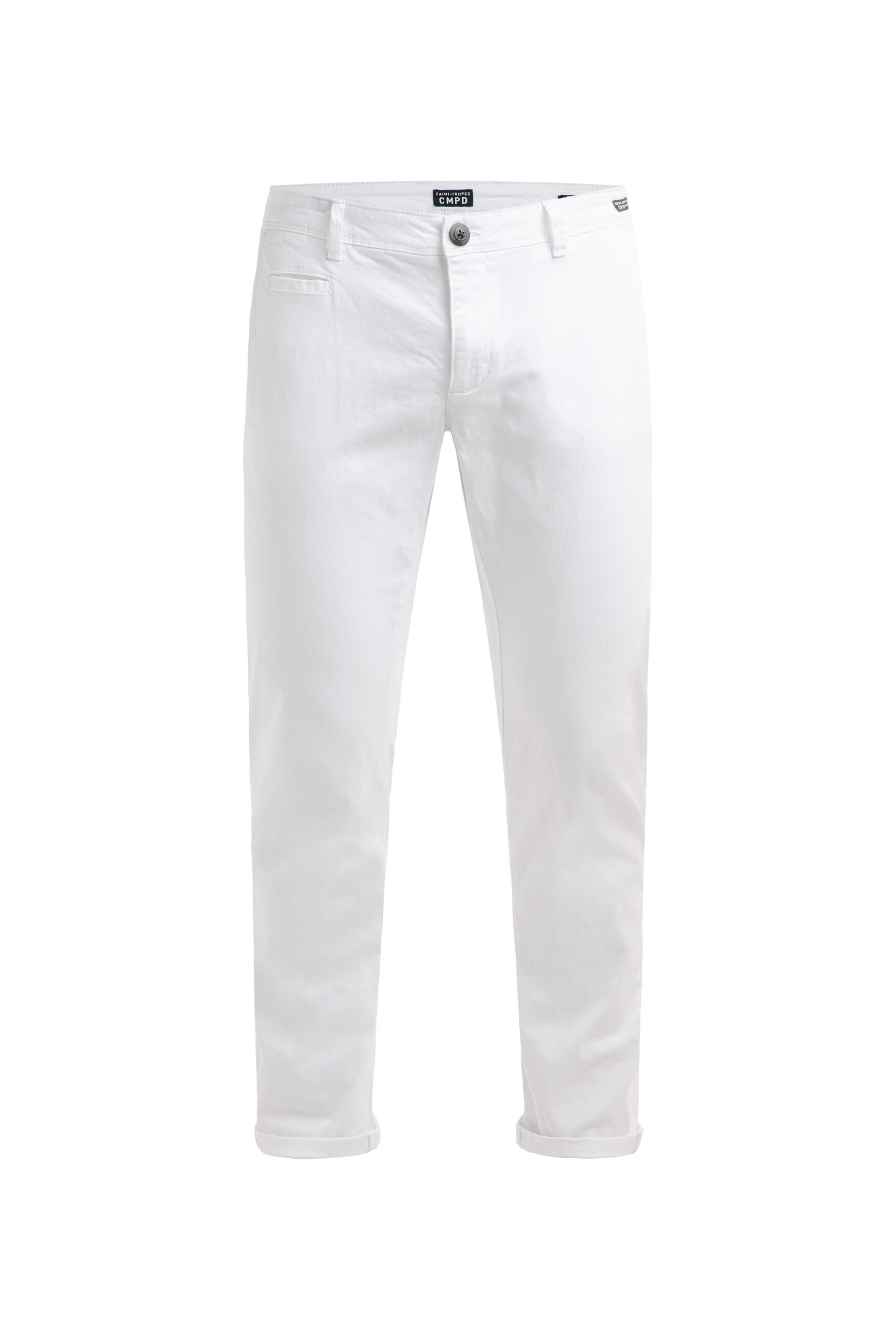 CMPD Regular Chino Pants in White: front