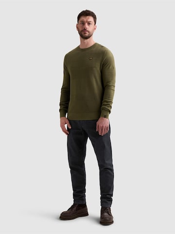 Pull-over 'Pullover with crewneck and stripe pattern' PME Legend en vert