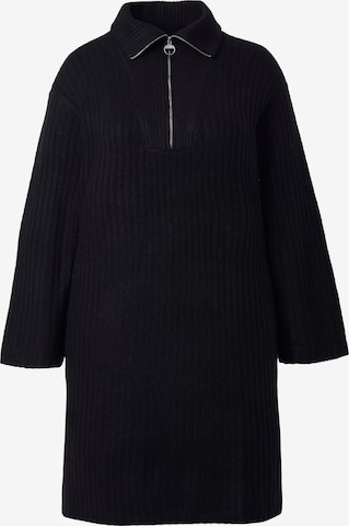 Ulla Popken Knitted dress in Black: front
