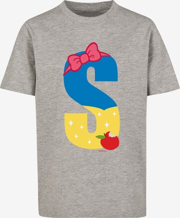 F4NT4STIC Shirt 'Disney Alphabet S Is For Snow White' in Grijs: voorkant