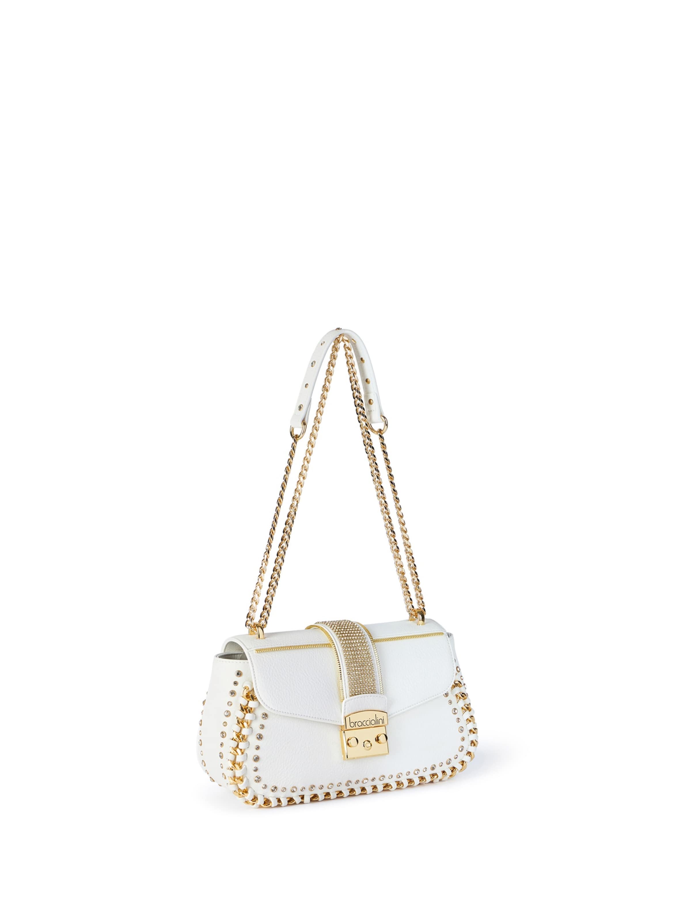 Borsa a tracolla di Braccialini in bianco: frontale