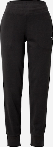 PUMA Zúžený Sportovní kalhoty 'ESSENTIAL' – černá: přední strana
