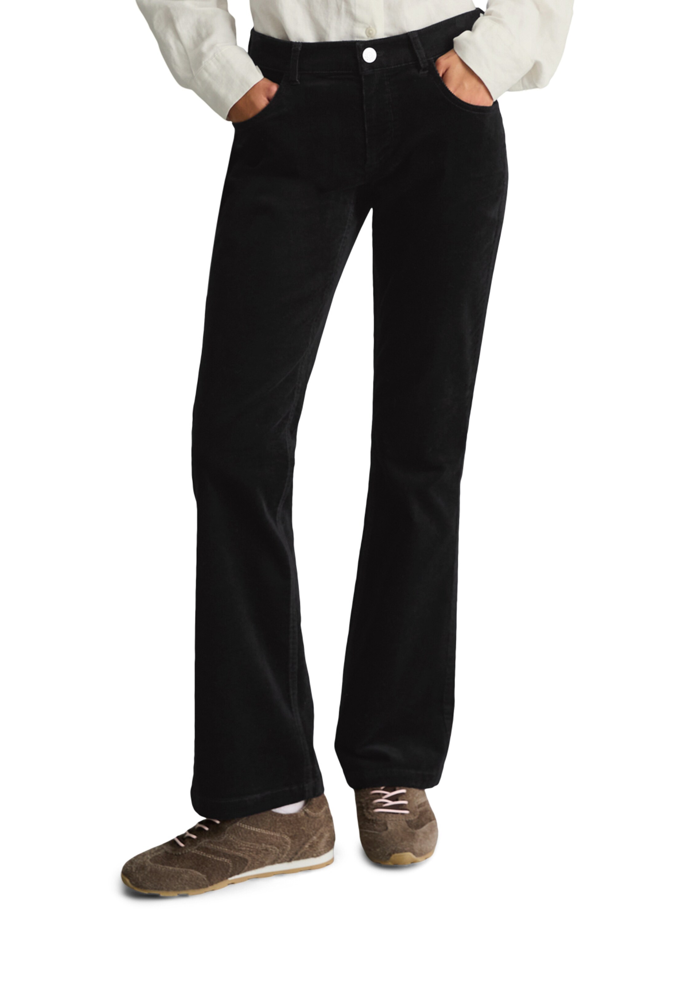 Marc O'Polo DENIM Bootcut Broek 'Nella' in Zwart: voorkant