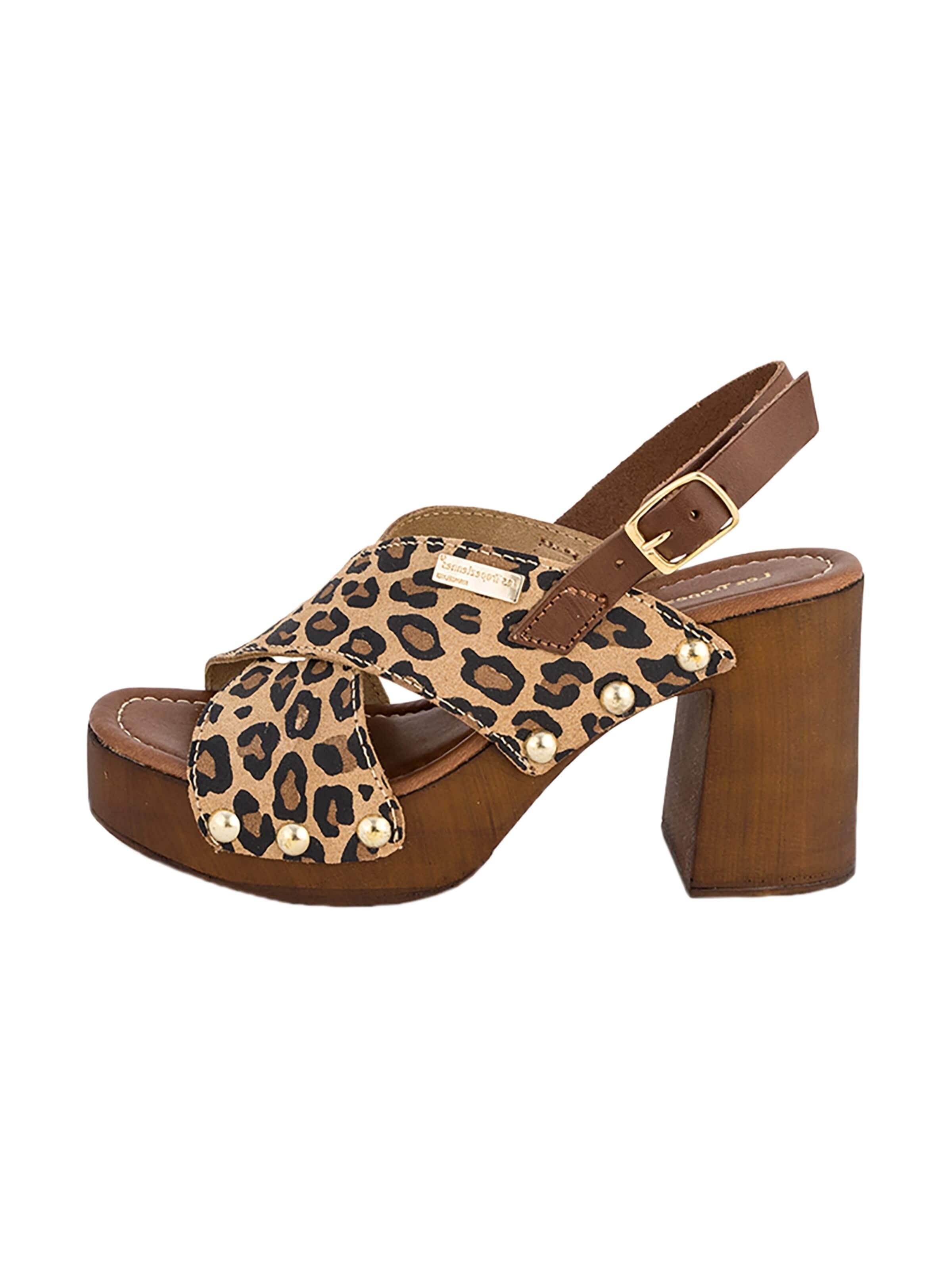 Les Tropéziennes - Sandalias 'Paloma – Ledersandalen mit Absatz' en beige: frente