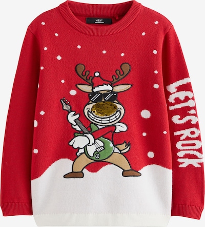 Next Pulover veličine 98 u zelena / crvena / crna / vuneno bijela, Pregled proizvoda