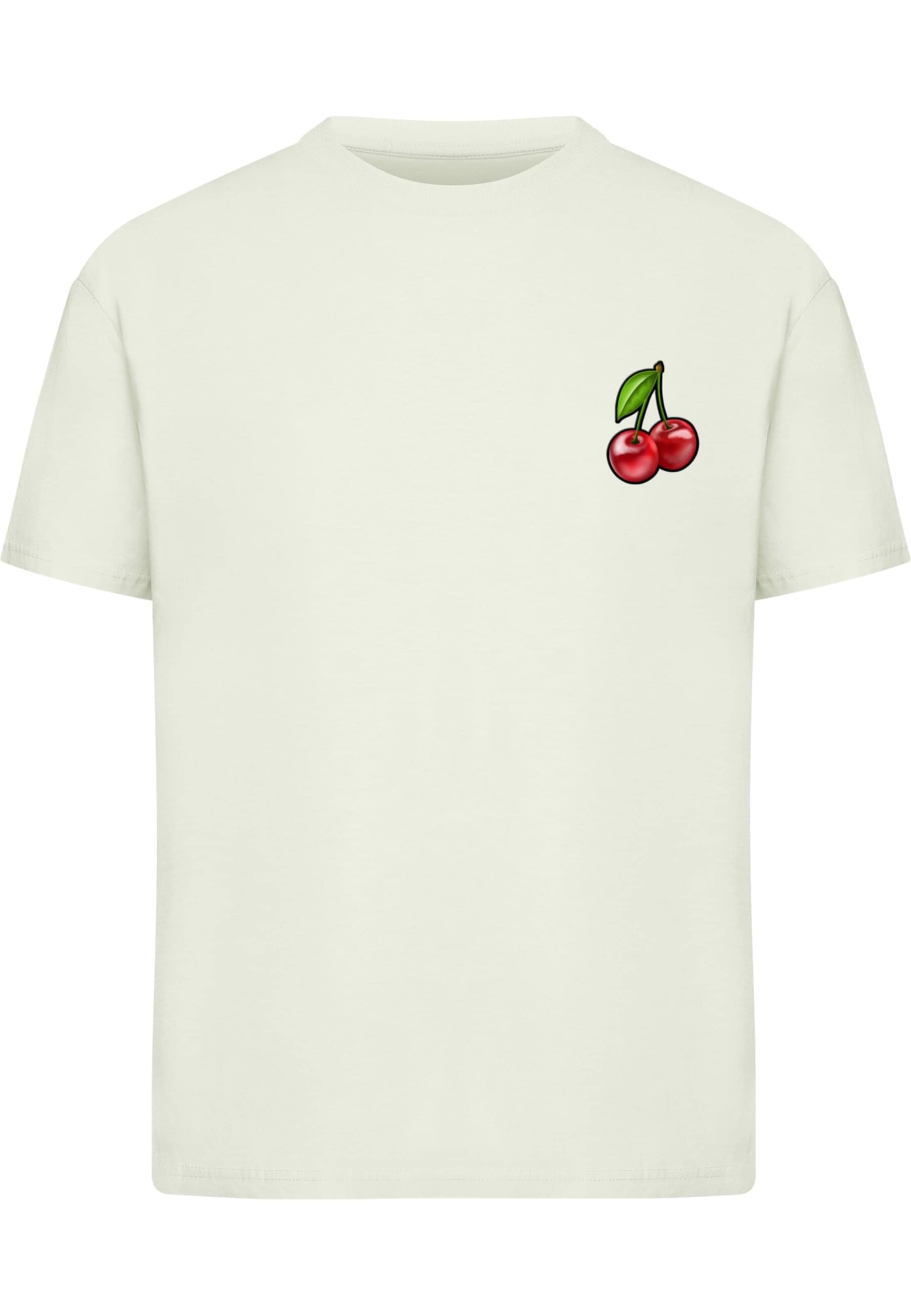 Merchcode Tričko 'Cherries 2' – zelená: přední strana