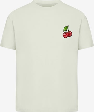 Merchcode Tričko 'Cherries 2' – zelená: přední strana