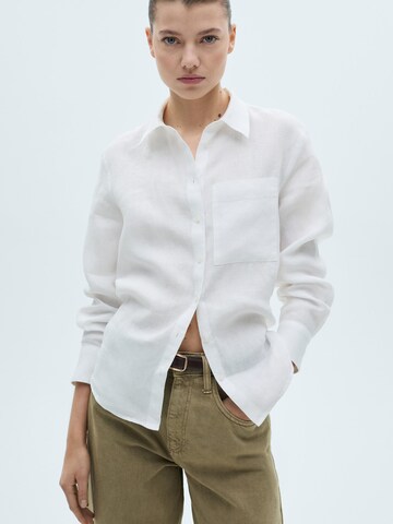 MANGO Bluse 'LINO' in Weiß: Vorderseite