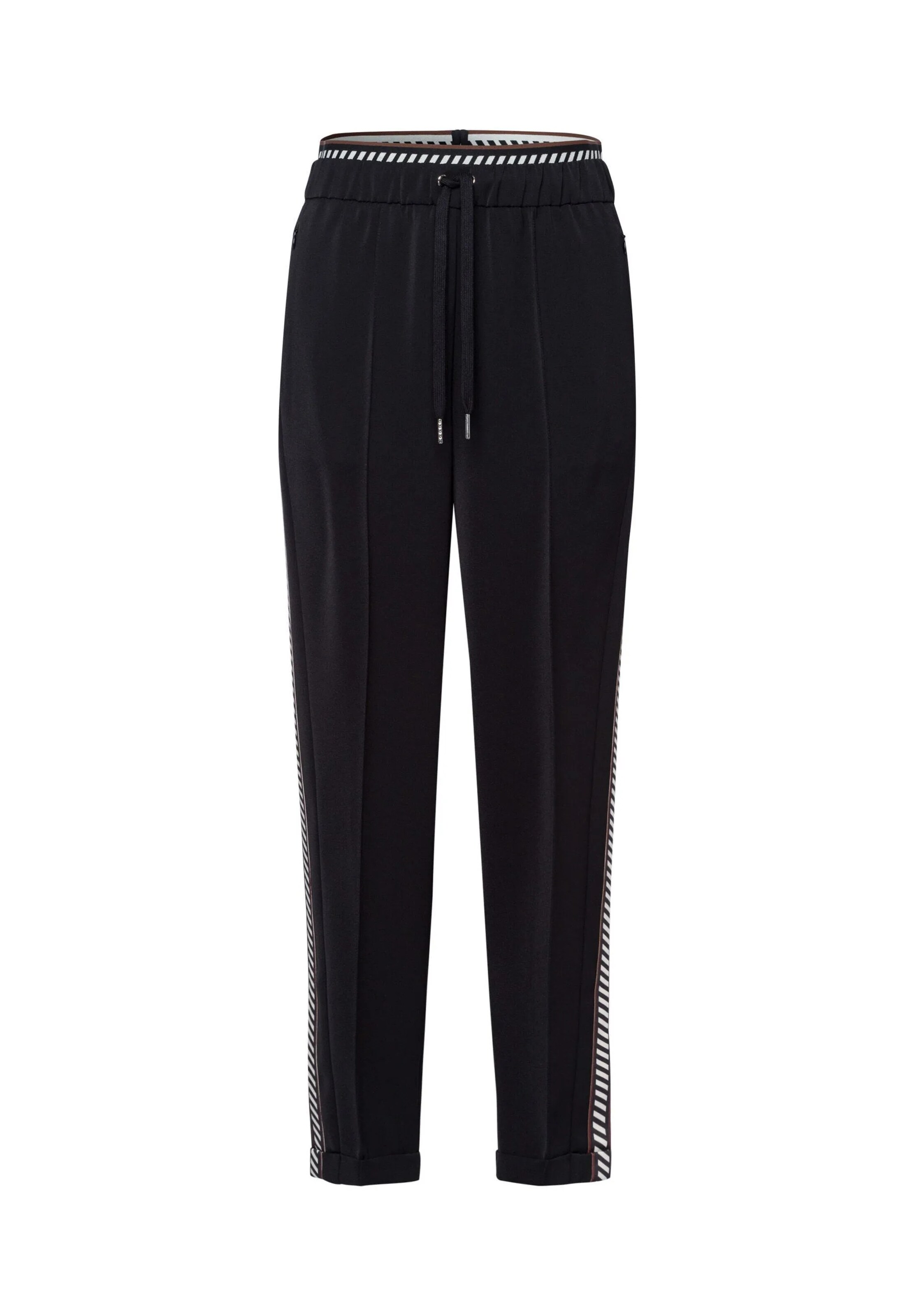 MARC AUREL Slim fit Pleated Pants in Black: front