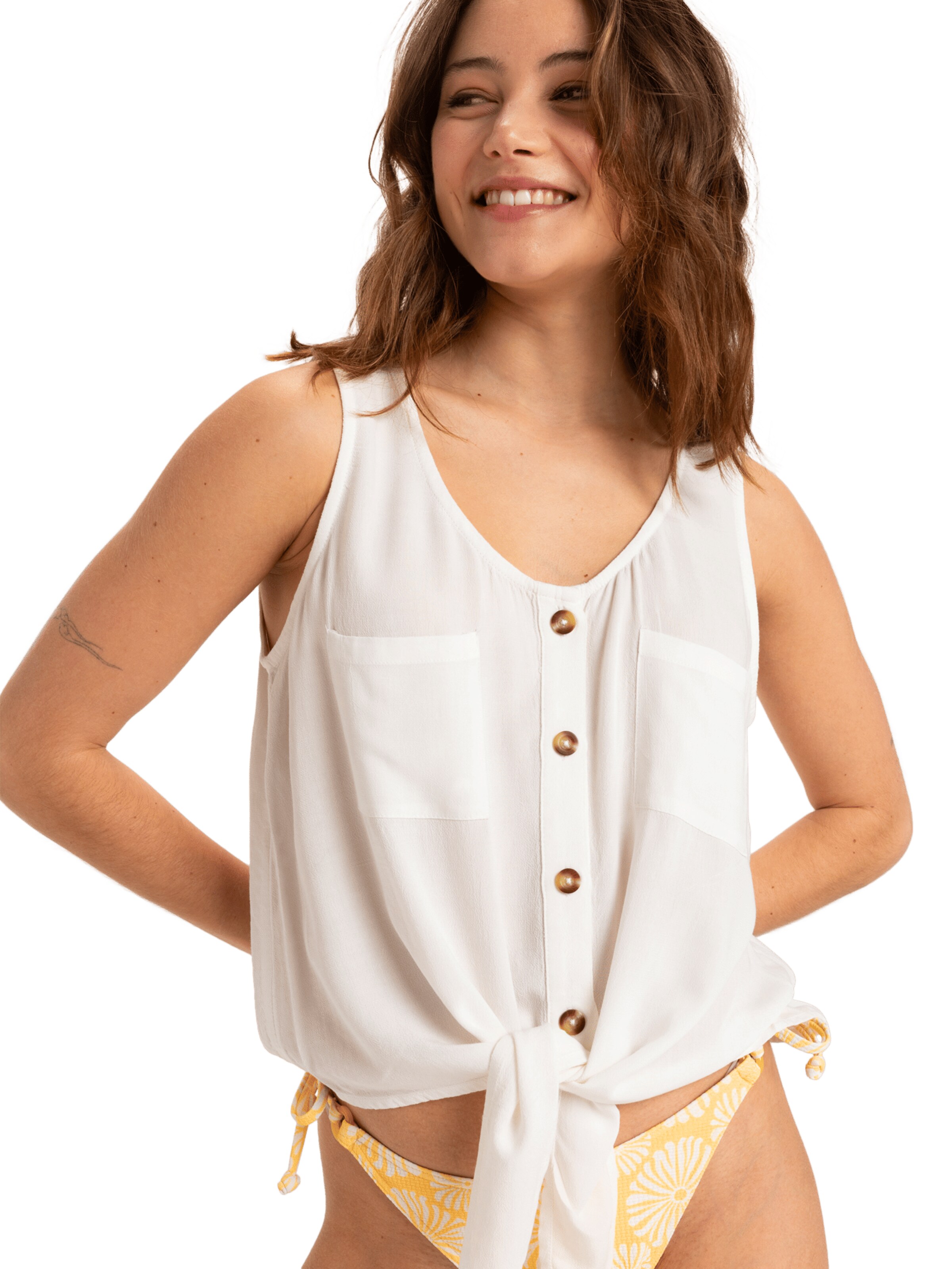 Haut 'Tropical Hill' ROXY en blanc : devant