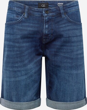 QS Regular Jeans 'John' in Blauw: voorkant