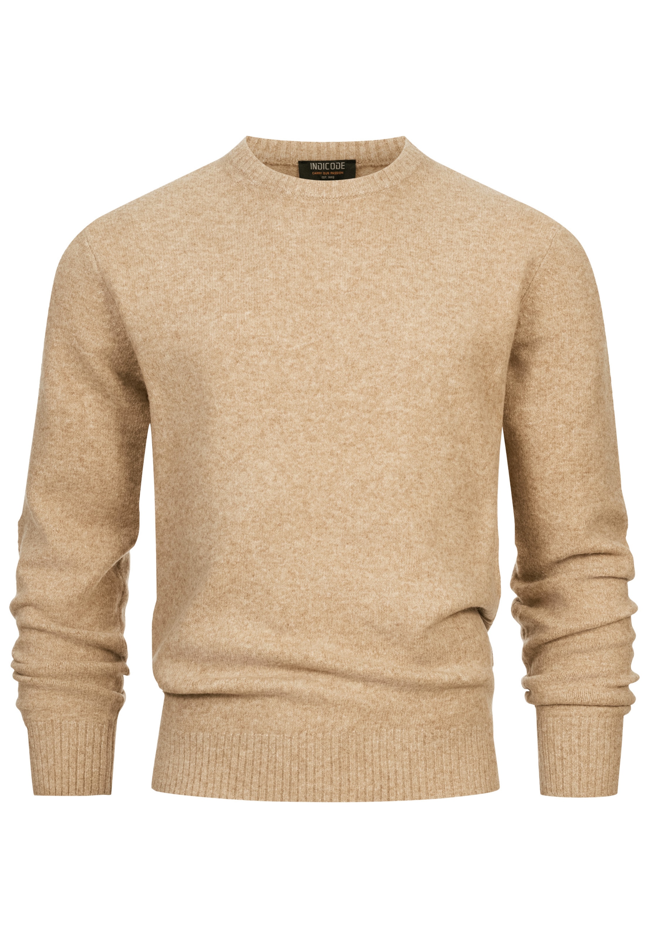INDICODE JEANS Pullover 'INTrax' in Beige: Vorderseite