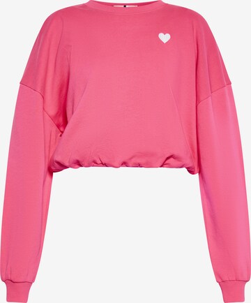 Sweat-shirt swirly en rose : devant