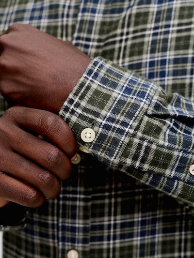 JACK & JONES Camisa 'JJEField' en S en oliva / petróleo / offwhite, Vista del producto